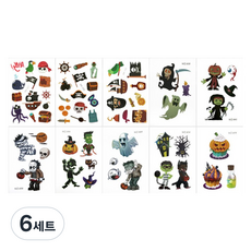 EUGENE TOSCO 托斯可 萬聖節兒童紋身貼紙10件組, 6套, 混合顏色