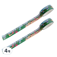 MarketA 卡通熊紙膠帶 1.5cm x 5m, 4個, TYPE 6