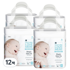 NATURE LOVE MERE 魔法輕薄合身黏貼型尿布, 4階段, 216張
