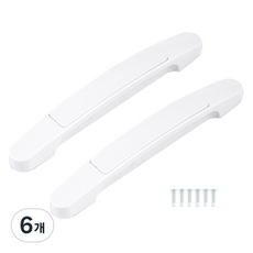 철물대장 베란다 샷시 좌우 겸용 만능 미닫이손잡이, 6개, 화이트