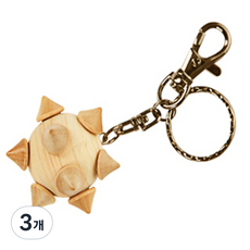 HINOKI ART 扁柏木鑰匙圈指壓器, 3個