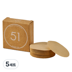 빈플러스 라운드 커피필터 브라운 51mm, 100개, 5세트
