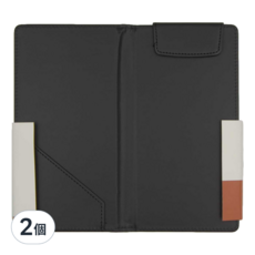 ABEL 力大牌 開闔式 皮質帳單夾 228 x 210 x 4mm, 黑色, 2個