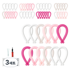 피앤비유니티 요술풍선 50p + 펌프 + 레터링스티커 +스티커집게 세트, 그레이티 마카롱 혼합5색, 3세트