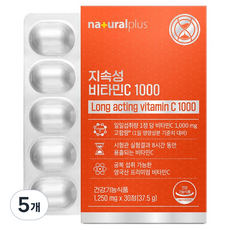 내츄럴플러스 지속성 비타민C 1000 37.5g, 5개, 30정