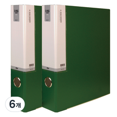 마이다스 D링 합지 바인더 파일 인덱스형 5cm 3공 A4, 녹색, 6개