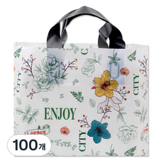 아이엔피 LDPE 손잡이 비닐백 중 35 x 25 cm, 07 엔조이시티, 100개