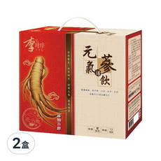 李時珍 元氣活蔘飲 12入 滋補元氣 養氣強身 天然本草煎煮 維生素B群 無糖 零脂肪, 600ml, 2盒
