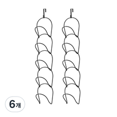 코멧 홈 모자 보관용 후크 행거, 블랙, 6개