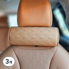 포시즌 차량용 메모리폼 목쿠션, 새들브라운, 3개