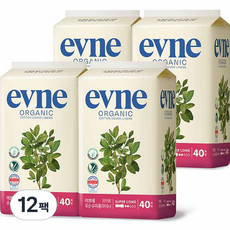 evne Organic護墊, 加長型(19.5cm), 40片, 12包