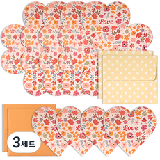 愛心幸運草摺疊信紙 8p + 信封 4p 套組, 花朵Love(信紙), 隨機出貨(信封), 3套