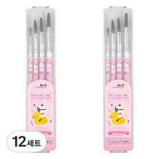 아이비스 붓+팔레트 세트 핑크, 12세트, 2호, 8호, 10호, 15호
