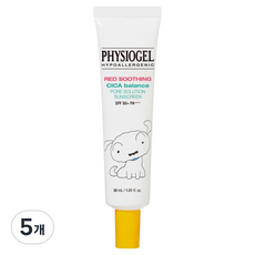 PHYSIOGEL 潔美淨 紅色舒緩 AI 積雪草平衡毛孔護理防曬霜 白虎 SPF50+ PA++++, 5個, 30ml