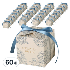 코히모 답례품 리본 선물 상자 5W0499, 60개, 블루