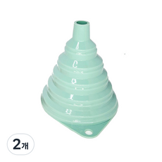 실리코 실리콘 접이식 깔대기, 민트, 2개 민트, 2개