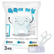 SMP Ssokssoki 牙線 300入 + 收納盒組, 3個, 7.5cm