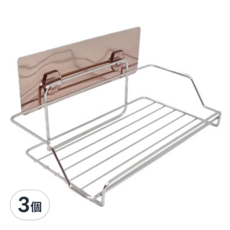 Easy 易立家 無痕掛勾 抽取式衛生紙架, 銀色 + 玫瑰金色貼片, 3個