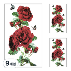 PARTY COSTUME 長袖花朵紋身貼紙, YMX289, 9個