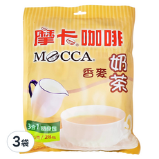 MOCCA 摩卡 香麥奶茶, 18g, 28包, 3袋