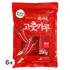 복이네먹거리 중국산 청양 고춧가루 아주매운맛 김치용, 250g, 6개