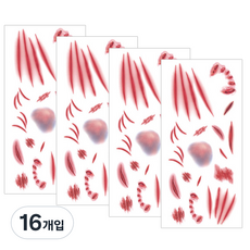 Partybok.com 萬聖節傷口紋身貼紙, TA02, 16個