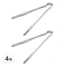 코코렉스 캠핑 바베큐 숯 고기 악어 스텐 집게 중 25cm, 4개