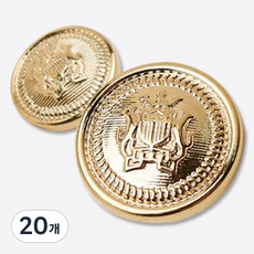 동대문단추왕 쌍사자 단추 21mm, 골드, 20개 골드, 20개