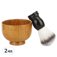 LADELLY 時尚刮鬍起泡刷 黑色 + 碗具組, 2套, 刮鬍刷 + 碗