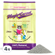 매직카펫 중간입자 고양이 모래, 7kg, 4개, 무향