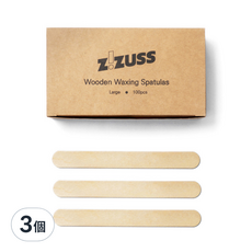 ZiZUSS 熱蠟木製刮棒 大 100支, 3個