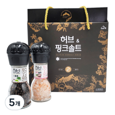 솔트플러스 허브 통 흑후추 38g + 핑크솔트 80g, 5개