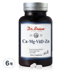 닥터브라이언 칼슘 마그네슘 비타민D 아연 영양제, 90정, 6개