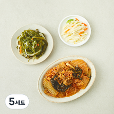 남도애꽃 묵은지 들기름볶음 140g + 감자채볶음 130g + 미역줄기볶음 140g 세트, 5세트