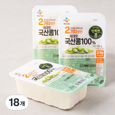 행복한콩 두가지로 제대로 국산 콩 100% 두부 찌개용, 18개, 180g
