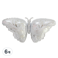 타이탄 프리미엄 파티 풍선, 빅 사이즈 실버 나비, 6개