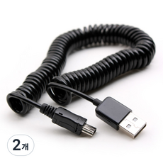 컴스 A타입-5핀 USB 2 to Mini 스프링 케이블 30cm~3m NA882, 2개, 30cm