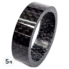 環狀自行車抬頭顯示碳纖維墊圈 28.6 x 10mm, 5個, 亮面黑