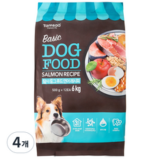 탐사 6free 강아지 사료 연어 레시피, 6kg, 4개