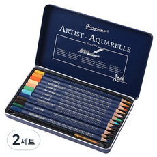 드로잉 전문가용 고급 미술 색연필 + 케이스 세트, 2세트, 12색
