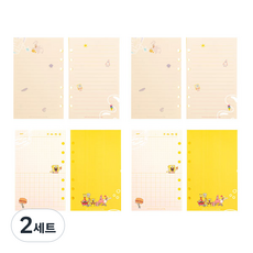 스폰지밥 아카이브 6공 리필속지 유선 노트 2p + 그림 일기 2p 세트, 2세트