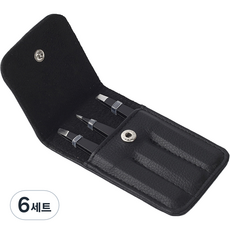 Beauty Mama高級專業鑷子 3種組, 黑色, 6套