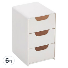 리빙필로 서랍 수납 데스크 오가나이저, 화이트, 6개