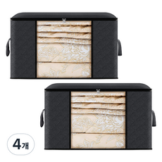 BLACKER 윈도우 리빙 박스, 블랙, 4개