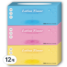 하얀티슈 로션 미용티슈 2겹, 200개입, 12개