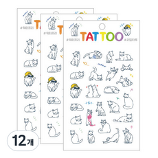 Petit 佩蒂紋身貼紙 TS013, 貓, 12個