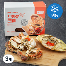 얌테이블 알이 가득 노르웨이 브라운크랩 (냉동), 400g, 3개