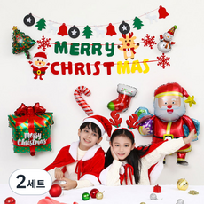 피앤비유니티 크리스마스 풍선세트 모음, 2세트, 25 선물산타 + 선물