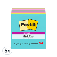 3M Post-it 利貼 強力黏性便條紙 10本, 超新星霓虹色, 5個