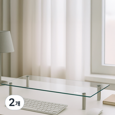 레토 강화유리 모니터받침대 LMS-G06, 혼합색상, 2개